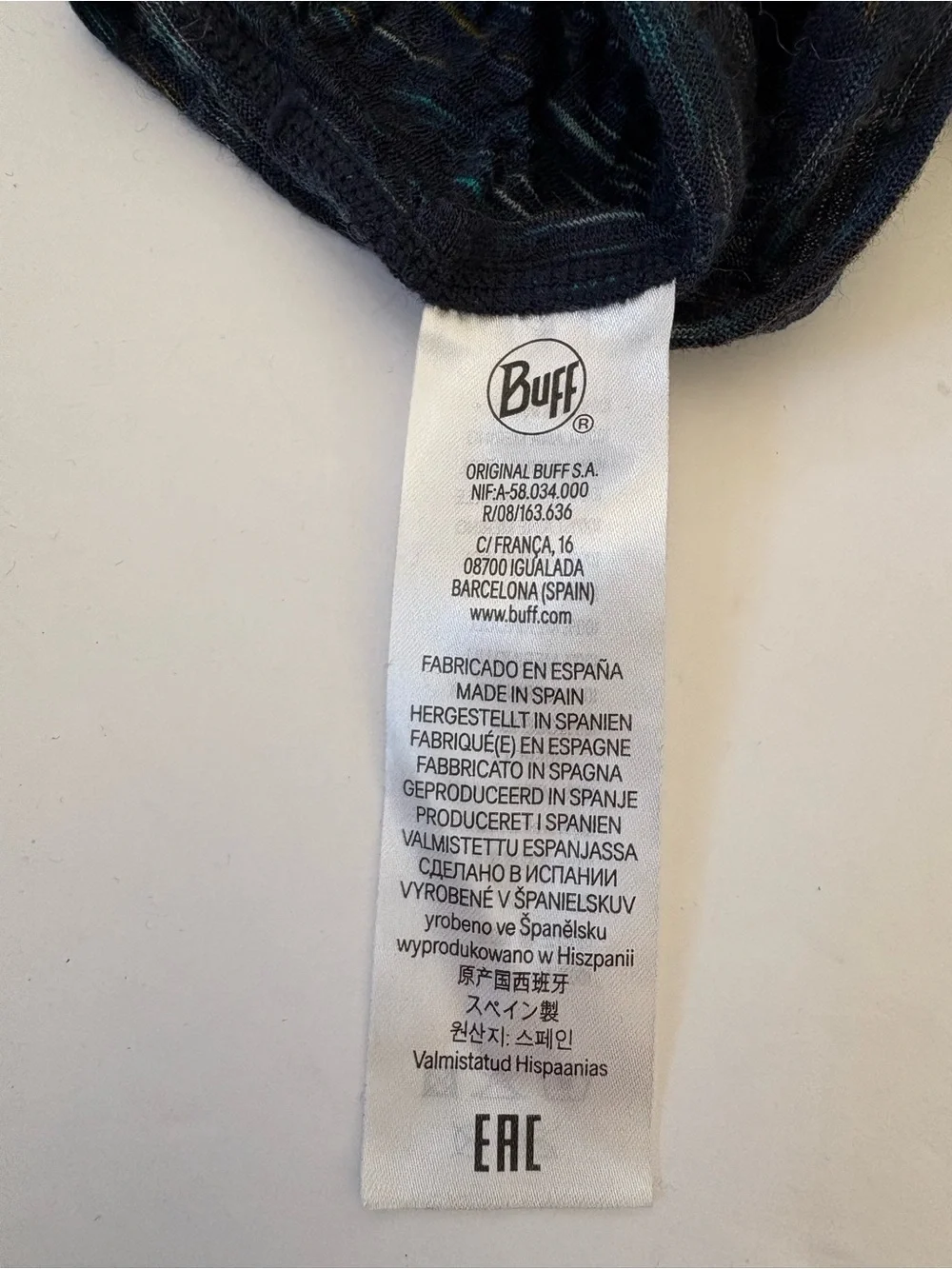 Buff Merino Wool Shirred Blue Neck Gaiter Heathered Neckwear Hike Work Bandana